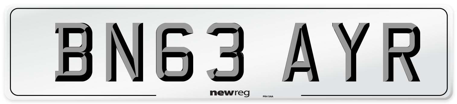 BN63 AYR Number Plate from New Reg